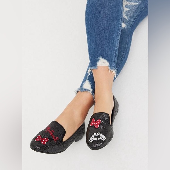 torrid Shoes - Black Minnie Mouse Sequin Loafers - Women